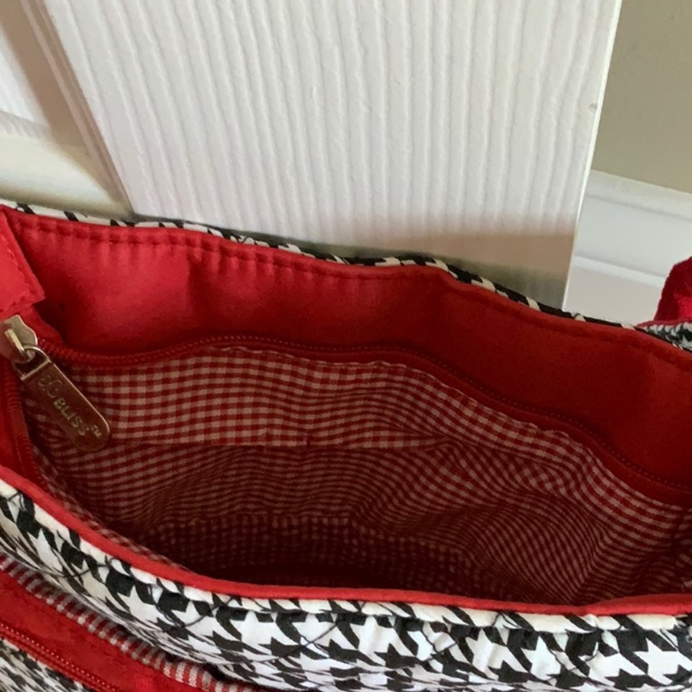 Hand bag houndstooth with adjustable strap - Picture 4 of 4